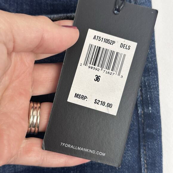 7 For All Mankind Jeans 36 x 34 Mens Slimmy Slim Straight Leg Luxe Sport NEW - Picture 4 of 10